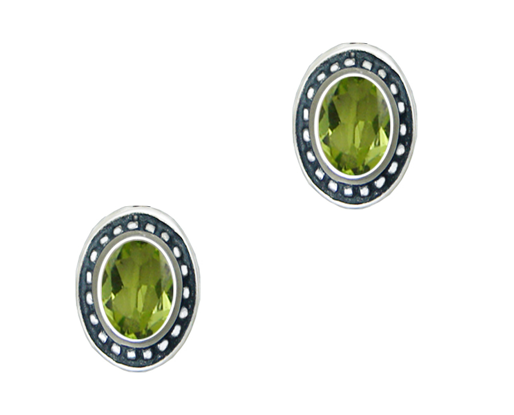 Sterling Silver Petite Peridot Post Stud Earrings